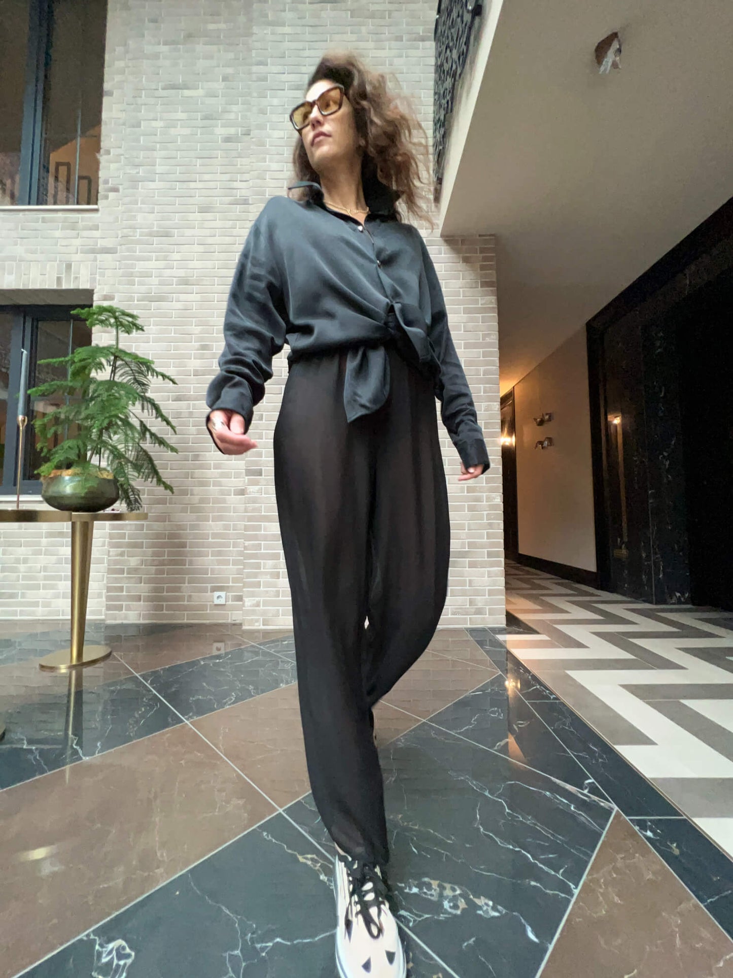 Aistishka Maria Blouse & Aistis Pants Silk Chiffon Set - AISTISHKA - Home of Vivid Footwear & Apparel