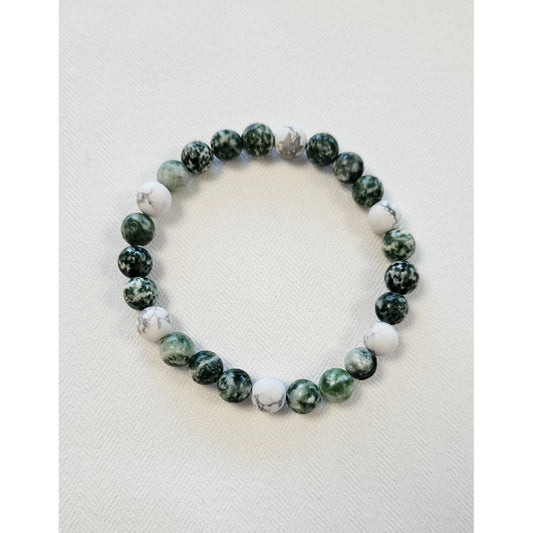 MSharm Jasper and Howlite Stone Bracelet