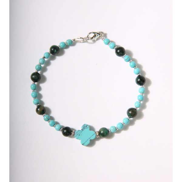 MSharm Emerald and Turquoise Stones Bracelet