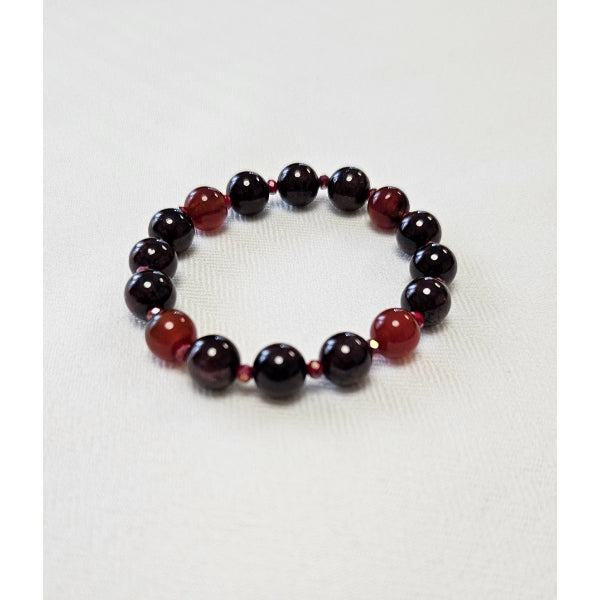 MSharm Agat and Garnet Stone Bracelet