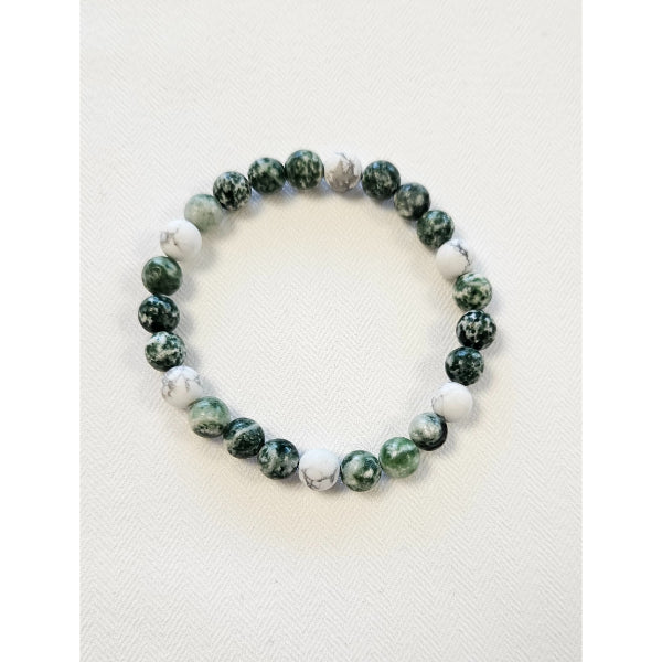 MSharm Jasper and Howlite Stone Bracelet