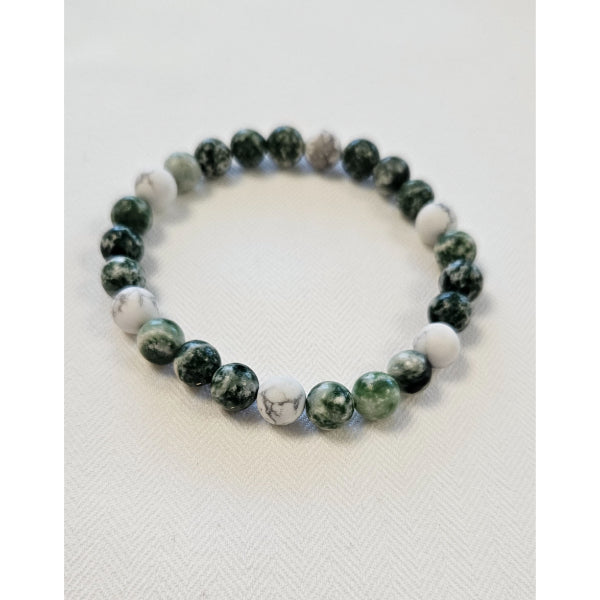 MSharm Jasper and Howlite Stone Bracelet