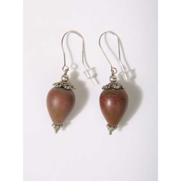 MSharm Brown Jasper Stone Earrings
