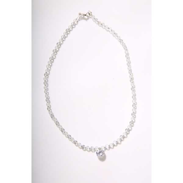 MSharm Rock Crystal and Zircon Necklace