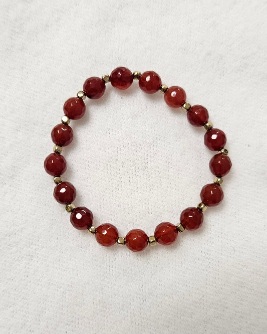 MSharm Carnelian Stone Bracelet (rubber band)
