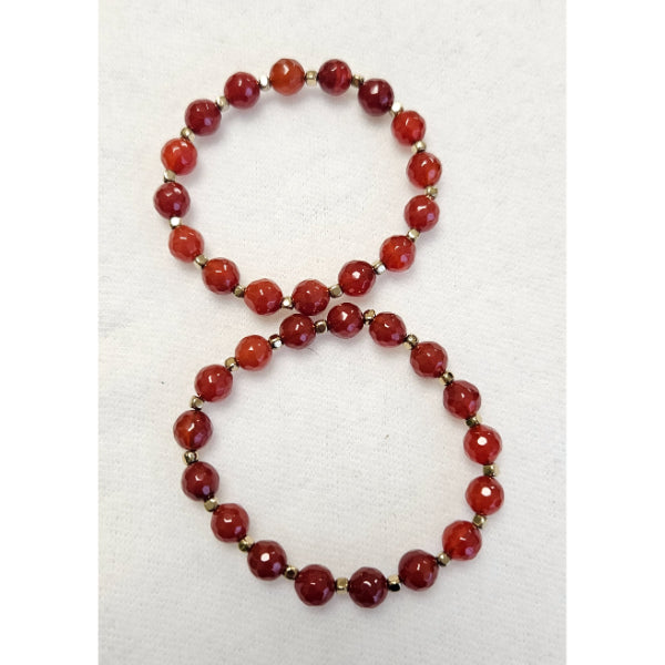 MSharm Carnelian Stone Bracelet (rubber band)