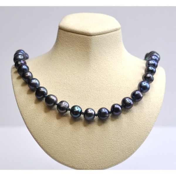 MSharm Pearl Stone Necklace (peacock blue)