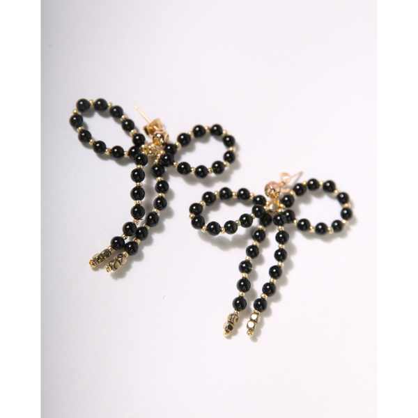 MSharm Tourmaline Stone Earrings Small Bow