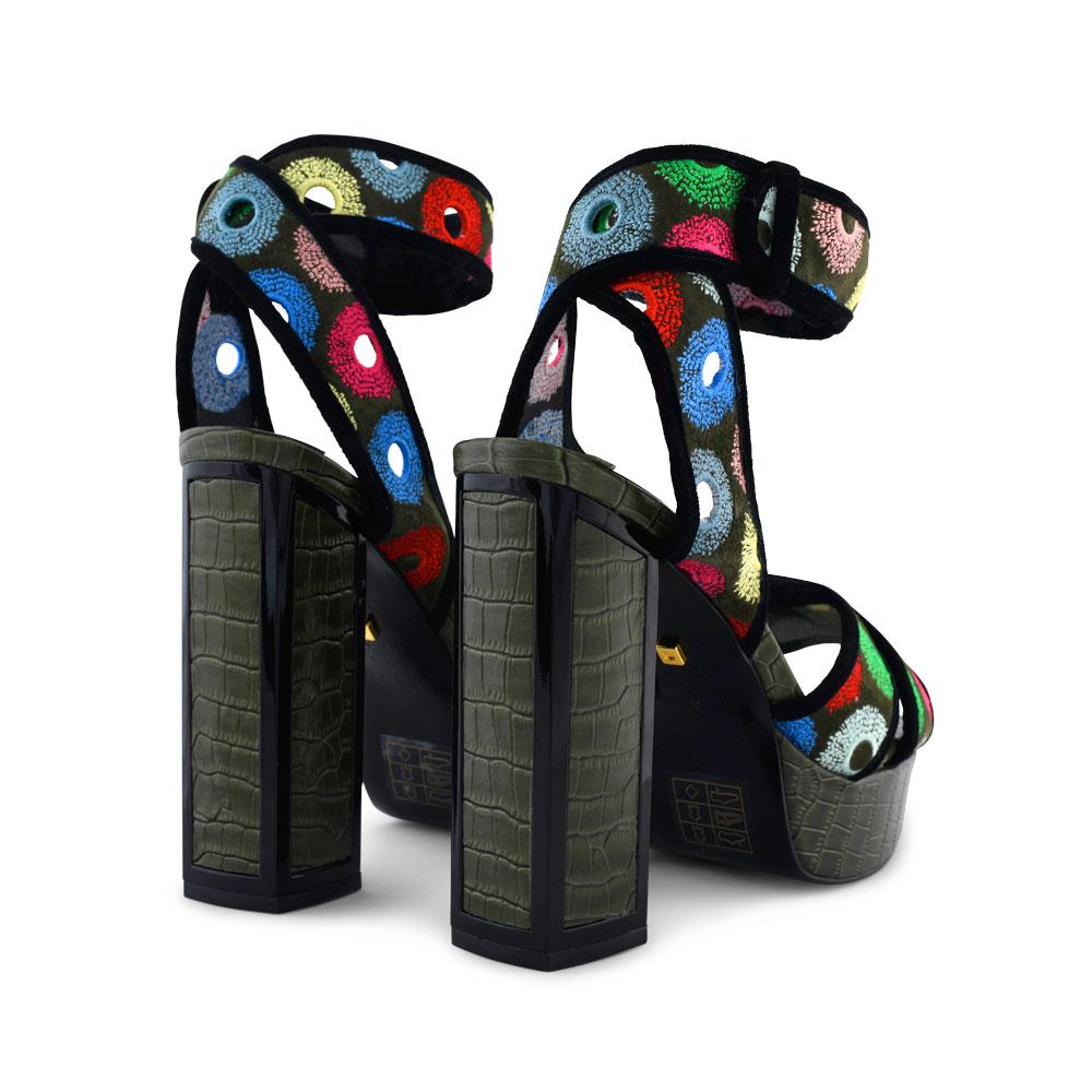 KM Charlie Dark Green Platform Heels - AISTISHKA - Home of Vivid Footwear & Apparel