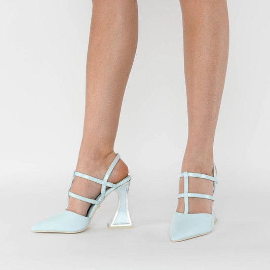 KM Soki Patent Pastel Blue High Heels - AISTISHKA - Home of Vivid Footwear & Apparel
