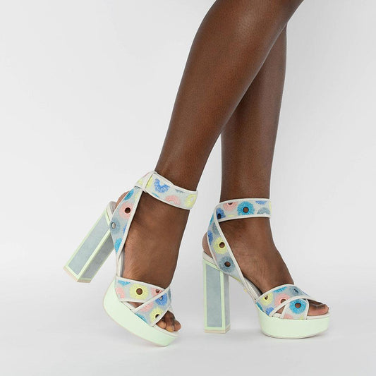KM Charlie Mint Blue Platform Heels - AISTISHKA - Home of Vivid Footwear & Apparel