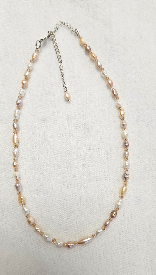 M Sharm Pearl Stone Necklace