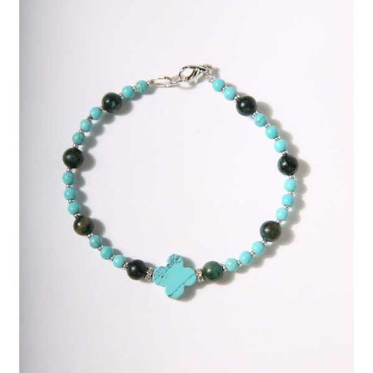 MSharm Emerald and Turquoise Stones Bracelet