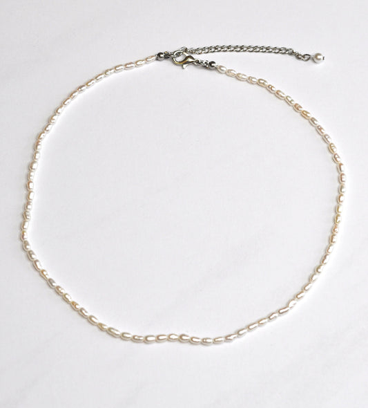 MSharm Pearl Stone Necklace (rice)