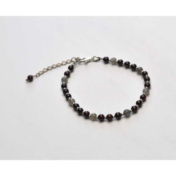 MSharm Labradorite and Garnet Stone Bracelet