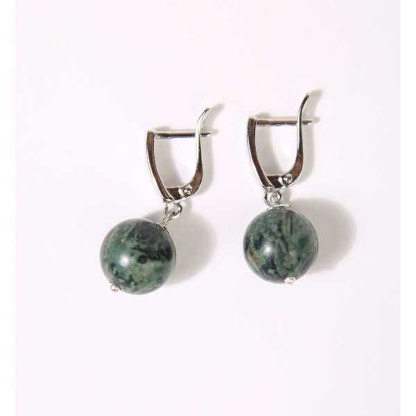 MSharm Green Jasper Stone Earrings