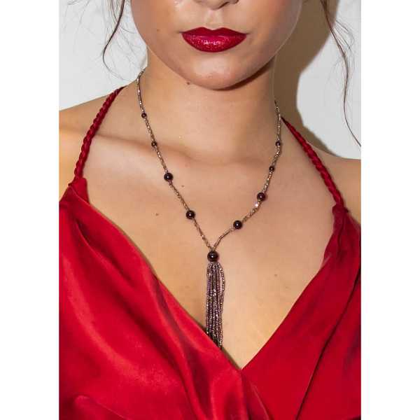MSharm Necklace with Garnet Stone