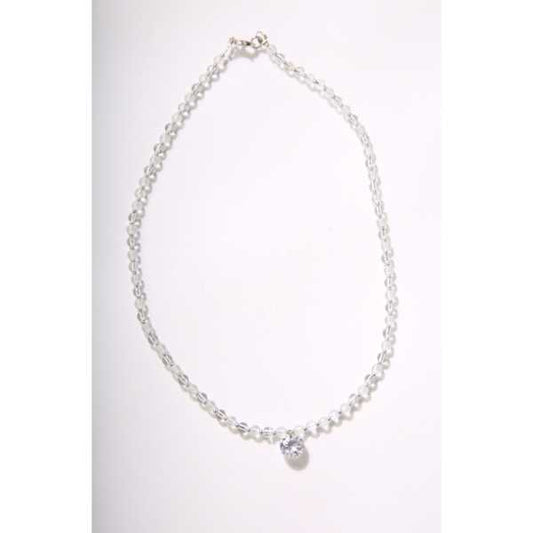 MSharm Rock Crystal and Zircon Necklace