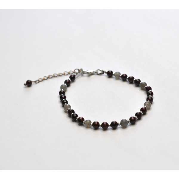 MSharm Labradorite and Garnet Stone Bracelet