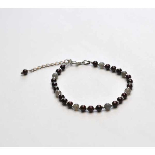 MSharm Labradorite and Garnet Stone Bracelet