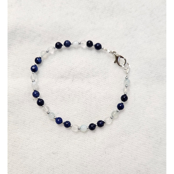 M Sharm Lapis lazuli + Agat + Rock crystal Stone Bracelet