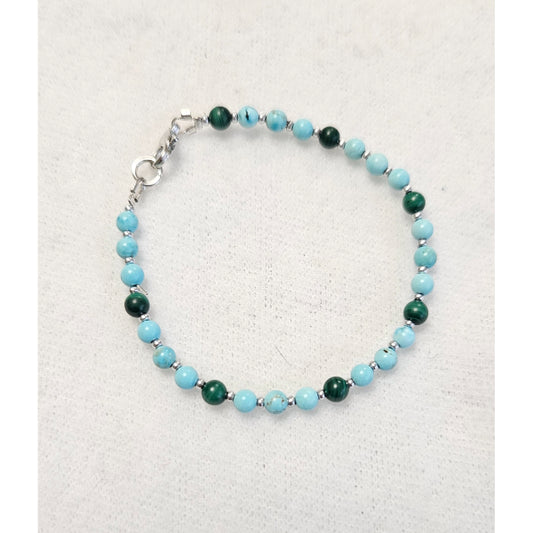 M Sharm Magnesite+ Malachite Stone Bracelet