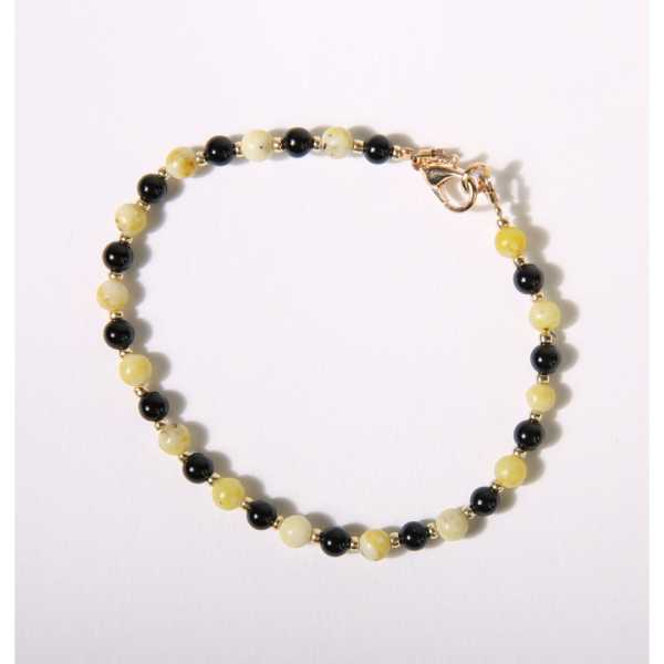 MSharm Onyx and yellow Turquoise Stones Bracelet