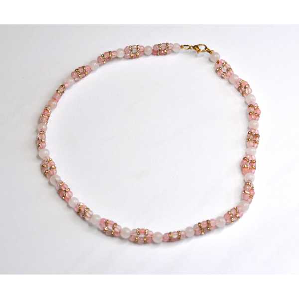MSharm Rose quartz Stone Necklace (braided)