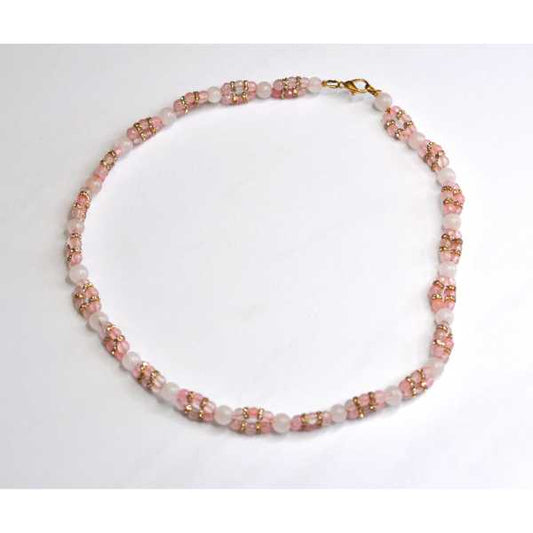 MSharm Rose quartz Stone Necklace (braided)
