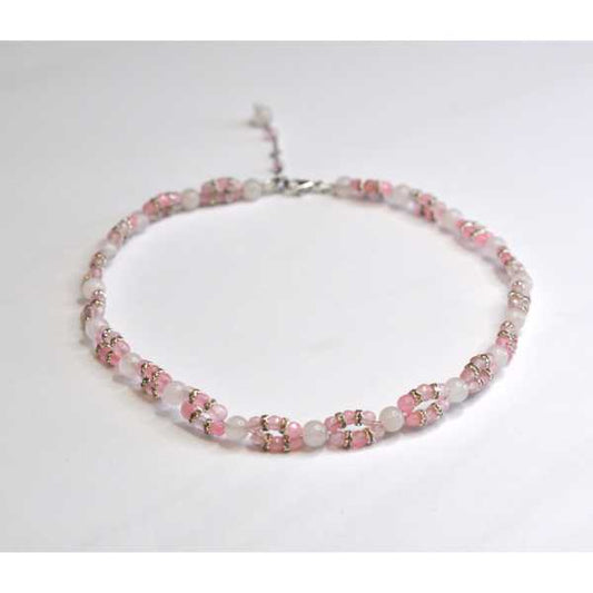 MSharm Rose quartz Stone Necklace (braided)