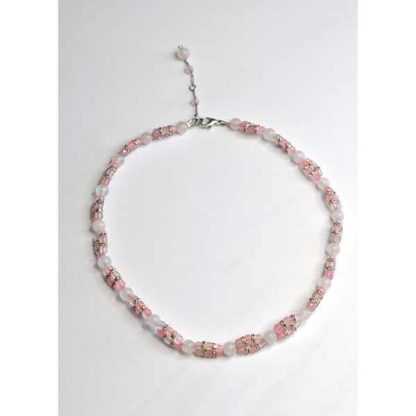 MSharm Rose quartz Stone Necklace (braided)