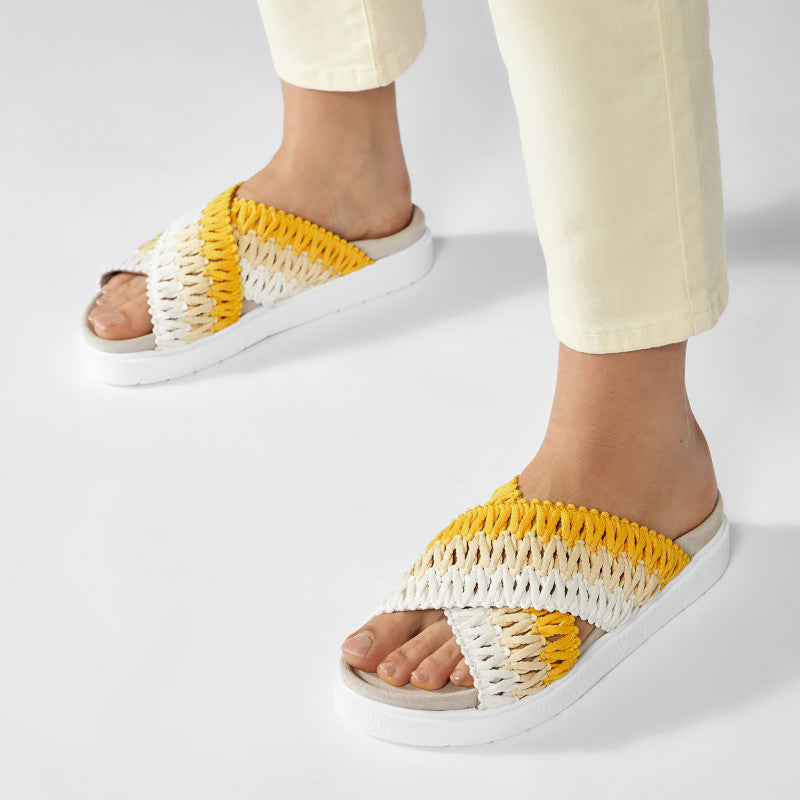 Inuikii Woven Yellow Slides