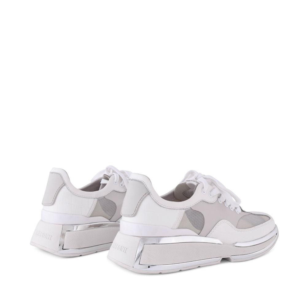 KM Marianne Mesh & Leather White Trainers